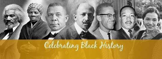 Black History Month. A lineup of multiple famous figures in black history.