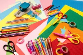 Assorted craft items.