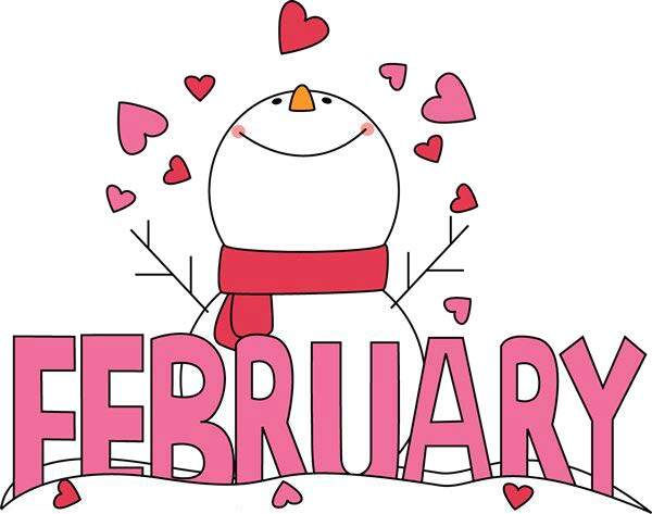February with a snowman